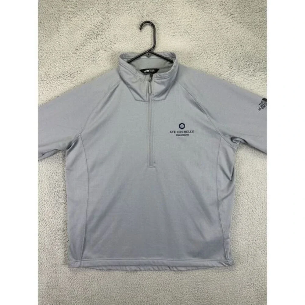 The North Face Sweater Mens 2XL Grey Quarter Zip Pullover Sweatshirt Stretch